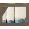 EVA MINGE Komplet ręczników EVA 3 w eleganckim opakowaniu, idealne na prezent - 46 x 36 x 7 cm - kremowy 2