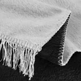 Koc AKRYL  miękki w dotyku dwustronny koc bawełniano-akrylowy z frędzlami popielato-czarny - 220 x 240 cm - srebrny 5