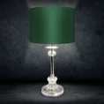 Lampka stołowa ALYSA z kryształową podstawą i welwetowym abażurem - 30 x 30 x 52 cm - zielony 1