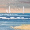 Obraz WATER pejzaż z żaglami ręcznie malowany na płótnie - 80 x 100 cm - niebieski 2