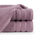 EUROFIRANY PREMIUM Ręcznik EMIL w kolorze fioletowym, z żakardową bordiurą w paski - 50 x 90 cm - fioletowy 1