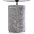 Lampa AGIS na ceramicznej podstawie z wytłaczanym wzorem tkaniny - ∅ 20 x 43 cm - stalowy 4