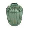 Porcelanowy wazon ISLA ze żłobieniami - 17 x 17 x 21 cm - turkusowy 1