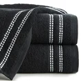 Ręcznik ALLY z bordiurą w pasy przetykany kontrastującą nicią miękki i puszysty, zero twist - 30 x 50 cm - czarny 1