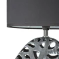Lampka stołowa DAKOTA  na ceramicznej ażurowej podstawie z abażurem z matowej tkaniny - 25 x 16 x 40 cm - czarny 2