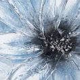 Obraz DAFNE ręcznie malowane na płótnie kwiaty - 60 x 60 cm - niebieski 2