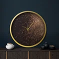 Dekoracyjny zegar ścienny w stylu nowoczesnym zdobiony złotym brokatem - 60 x 5 x 60 cm - czarny 8