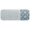 Ręcznik z żakardową bordiurą i geometrycznym wzorem - 70 x 140 cm - srebrny 3
