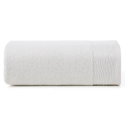 Ręcznik kąpielowy 50x90 cm bawełniany kolor kremowy z żakardową bordiurą 500 g/m2 DAFNE Ręcznik kąpielowy 50x90 cm bawełniany kolor kremowy z żakardową bordiurą 500 g/m2 DAFNE - 50 x 90 cm