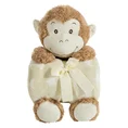 Zestaw koc dziecięcy z zabawką przytulanką małpka - 100 x 75 cm - brązowy 2