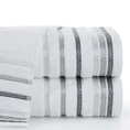 Ręcznik  z kolorowymi paskami w formie jodełki - 50 x 90 cm - biały 1