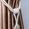 Dekoracyjny sznur do upięć z chwostem zdobionym kryształkami - dł. 74 cm - biały 2