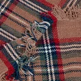 Koc świąteczny MIKKO z miękkiej tkaniny szenilowej z motywem klasycznej kraty zakończony frędzlami - 130 x 150 cm - beżowy 4