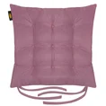 ADORE dwustronna welurowa poduszka siedziskowa na krzesło z dziewięcioma pikowaniami, gramatura 195 g/m2 - 40 x 40 x 6 cm - jasnofioletowy 2