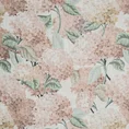 Zasłona DEMI z tkaniny z dodatkiem lnu w stylu eko zdobiona nadrukiem delikatnych kwiatów hortensji - 140 x 250 cm - naturalny 9