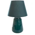 Lampka stołowa KARLA na ceramicznej stożkowej podstawie z abażurem z matowej tkaniny - ∅ 25 x 40 cm - turkusowy 3