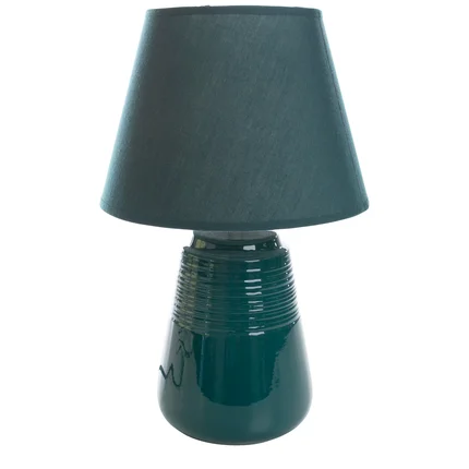 Lampka stołowa KARLA na ceramicznej stożkowej podstawie z abażurem z matowej tkaniny Lampka stołowa KARLA na ceramicznej stożkowej podstawie z abażurem z matowej tkaniny - ∅ 25 x 40 cm