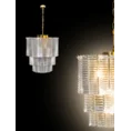 Lampa DALIA z prostokątnymi szklanymi zawieszkami - ∅ 42 x 50 cm - złoty 2