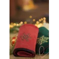 Ręcznik świąteczny CHERRY 02 bawełniany z haftem ze śnieżynkami - 50 x 90 cm - czerwony 4