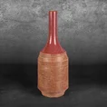 Dwukolorowy wazon ELDA z glinki ceramicznej - ∅ 16 x 48 cm - czerwony 1