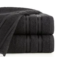 Ręcznik MANOLA z bordiurą podkreśloną żakardowymi paseczkami - 50 x 90 cm - czarny 1