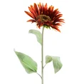 SŁONECZNIK kwiat sztuczny dekoracyjny z płatkami z jedwabistej tkaniny - ∅ 12 x 74 cm - brązowy 1