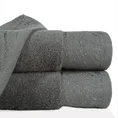 Ręcznik z żakardową bordiurą przetykany błyszczącą nitką - 70 x 140 cm - stalowy 1