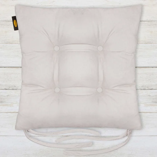 ADORE dwustronna welurowa poduszka siedziskowa na krzesło z czterema pikowaniami, gramatura 195 g/m2 - 40x40x8 cm - popielaty