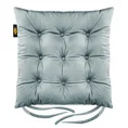 Dwustronna welwetowa poduszka siedziskowa na krzesło z dziewięcioma pikowaniami, gramatura 260 g/m2 - 40 x 40 x 6 cm - jasnopopielaty 2