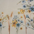 Obrus z grubszej tkaniny gobelinowej z nicią szenilową z motywem polnych kwiatów - 100 x 100 cm - naturalny 2