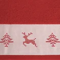 Ręcznik NOEL 02 świąteczny z żakardową bordiurą z motywem skandynawskim - 70 x 140 cm - czerwony 2