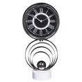 Dekoracyjny zegar stojący w stylu vintage na metalowej podstawie - 20 x 10 x 42 cm - srebrny 1