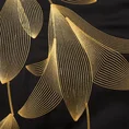 REINA LINE pościel HAFT  z satyny bawełnianej zdobiona haftowanymi liśćmi - 160 x 200 cm - czarny 4