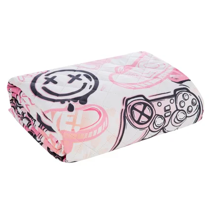 DESIGN 91 Narzuta KID 16 z nadrukiem emotikonów pikowana metodą hot press DESIGN 91 Narzuta KID 16 z nadrukiem emotikonów pikowana metodą hot press - 170 x 210 cm