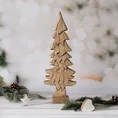 Figurka świąteczna drewniana choinka z wytłoczeniami - 20 x 8 x 51 cm - jasnobrązowy 1