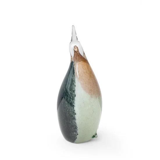 Pingwin PEDRO - ręcznie wykonana figurka dekoracyjna ze szkła artystycznego - 8 x 8 x 22 cm - wielokolorowy