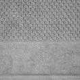Ręcznik FRIDA bawełniany o strukturze krateczki z szeroką welurową bordiurą - 30 x 50 cm - srebrny 2