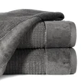 EWA MINGE Ręcznik DAGA w kolorze stalowym, z welurową bordiurą i błyszczącą nicią - 50 x 90 cm - stalowy 1