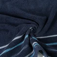 Ręcznik LIVIA  z kolorowymi paskami tkanymi we wzór jodełki - 30 x 50 cm - granatowy 4