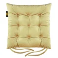 Dwustronna welwetowa poduszka siedziskowa na krzesło z dziewięcioma pikowaniami, gramatura 260 g/m2 - 40 x 40 x 6 cm - złoty 2