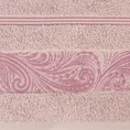 EUROFIRANY CLASSIC Ręcznik SYLWIA 1 z żakardową bordiurą tkaną w ornamentowy wzór - 70 x 140 cm - pudrowy róż 2
