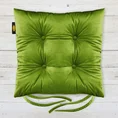 Dwustronna welwetowa poduszka siedziskowa na krzesło z czterema pikowaniami, gramatura 260 g/m2 - 40 x 40 x 8 cm - zielony 1
