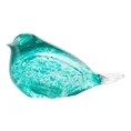 Ptaszek - ręcznie wykonana figurka dekoracyjna ze szkła artystycznego - 18 x 7 x 10 cm - turkusowy 1