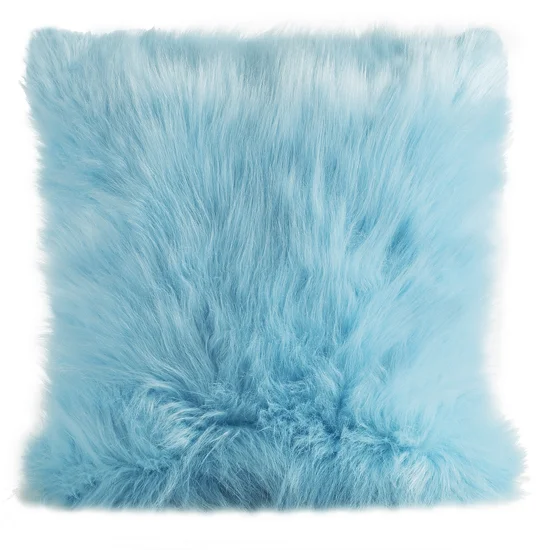 Poszewka dekoracyjna z puszystym i delikatnym włosem - 45 x 45 cm - jasnoniebieski