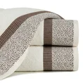 Ręcznik MARIT z ozdobną bordiurą z drobnym żakardowym wzorem - 70 x 140 cm - kremowy 1