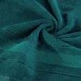 Ręcznik z żakardową bordiurą w geometrycznym stylu - 70 x 140 cm - turkusowy 4