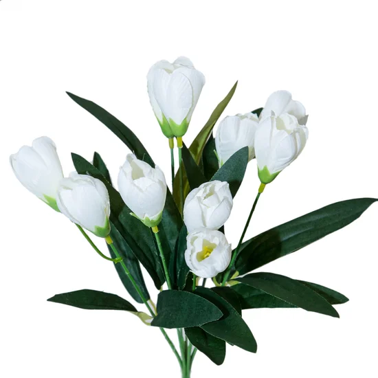 KROKUSY bukiet, kwiat sztuczny dekoracyjny - 35 cm - kremowy