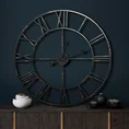 Dekoracyjny zegar ścienny w stylu vintage z metalu - 70 x 5 x 70 cm - czarny 6