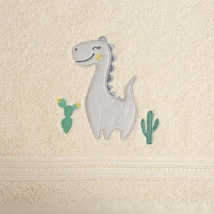 Ręcznik BABY dla dzieci z naszywaną aplikacją z dinozaurem, 450 g/m2 50 x 90 cm