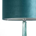 Lampa stołowa SAMI na podstawie ze szkła z abażurem z lśniącego welwetu - ∅ 38 x 70 cm - turkusowy 4